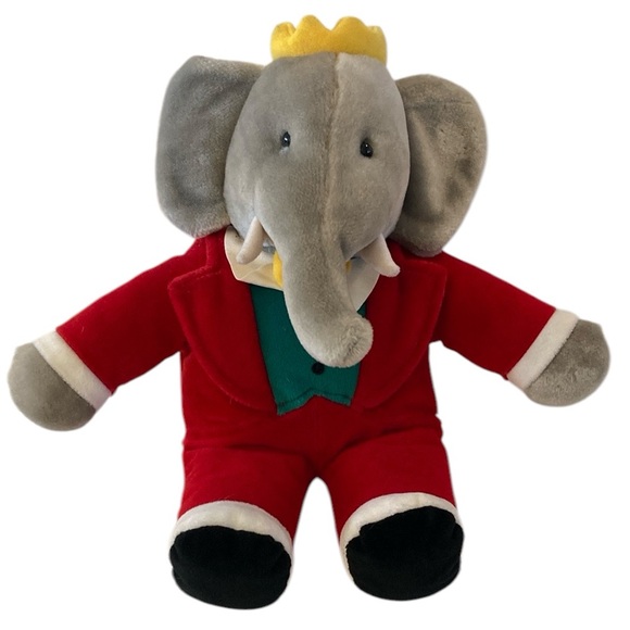 Babar elephant plush stuffed toy vintage 1988 collectible